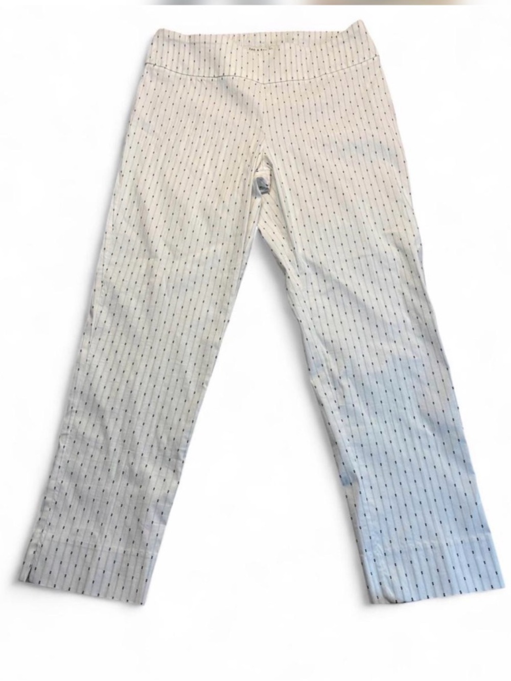 Zac & Rachel Cream Pinstripe Straight-Leg Pants